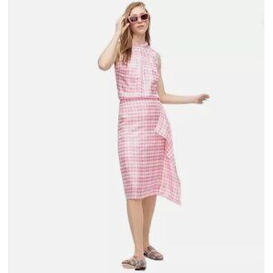 J CREW COLLECTION PINK RUFFLE SLEEVELESS TOP SKIRT SILK TWILL SET NWOT SOLD OUT